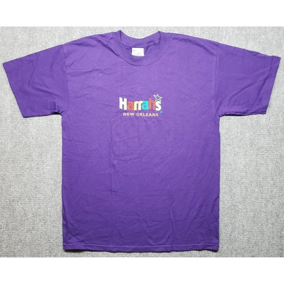 Gildan Other - VTG Gildan Activewear Ultra Cotton T-Shirt Mens L Purple Harrahs New Orleans New